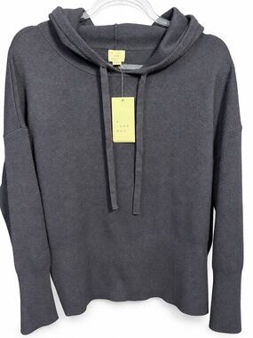 MWT Womens XL Cozy Knit Cashmere Like  Hoodie Sweatshirt A New Day Blue